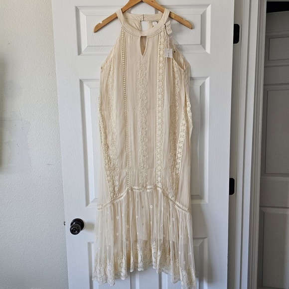Sundance Dresses & Skirts - Sundance Catalog NWT Adara Cream Ivory Halter Dress Long Lace Embroidered Sz 8P